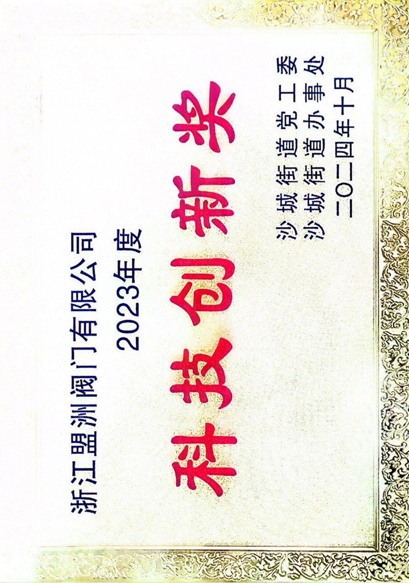 Certificate of Science and Technology Innovation Award